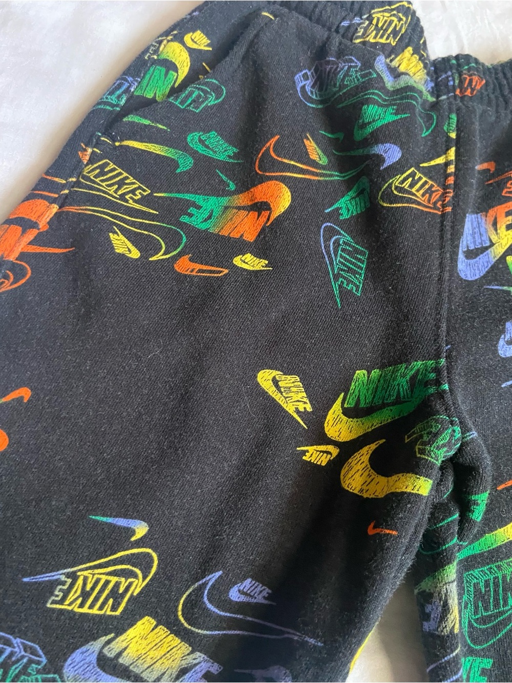 Nike Black Sweatpants with Multicolor Logo Print - Picture 2 of 4